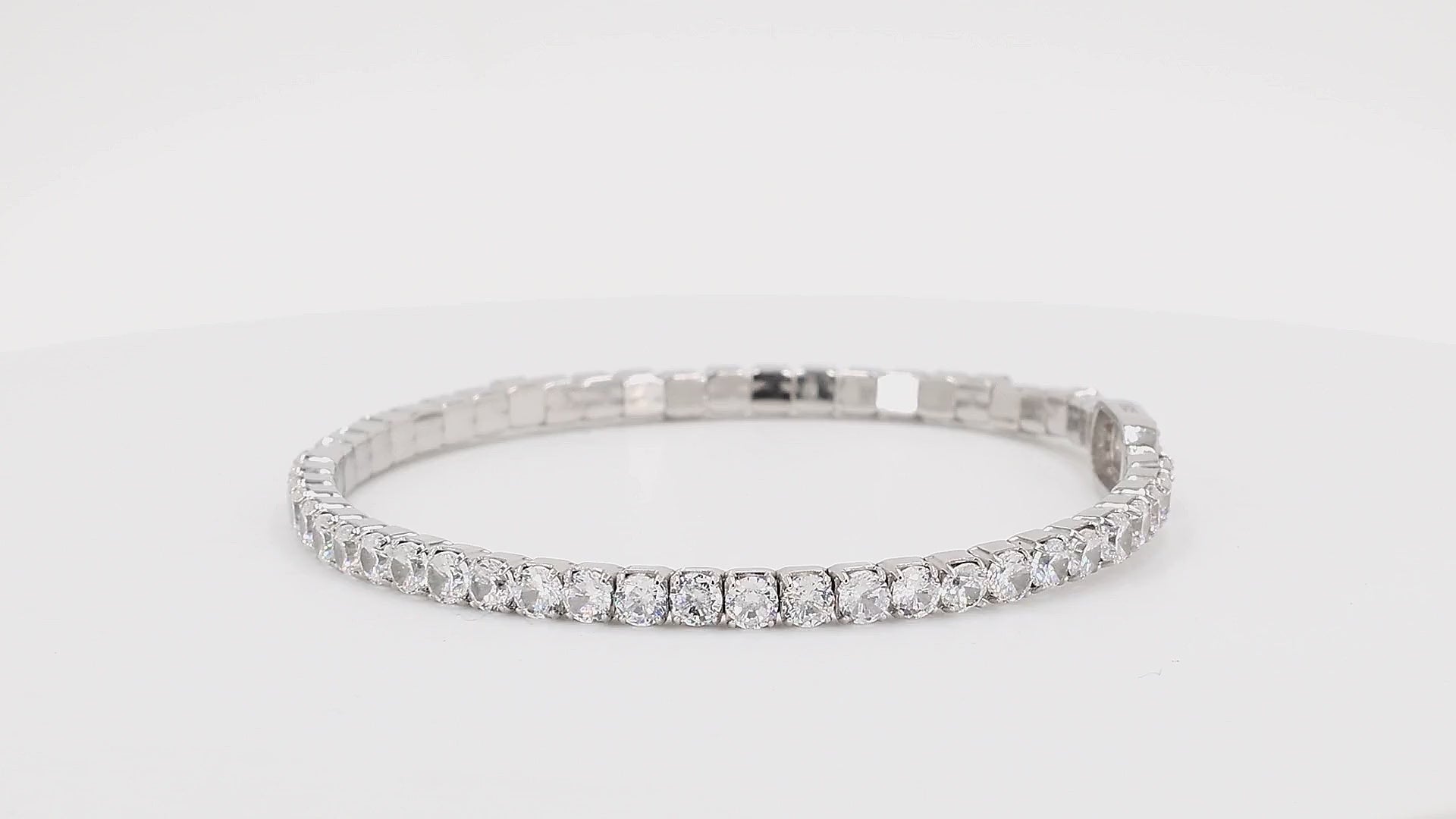 Divara Saskia Tennis Bracelet sterling silver 925 cubic zirconia bracelet, 360 degree video