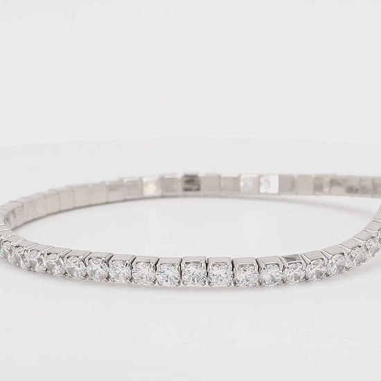 Divara Ondine Tennis Bracelet sterling silver 925 cubic zirconia bracelet, 360 degree video