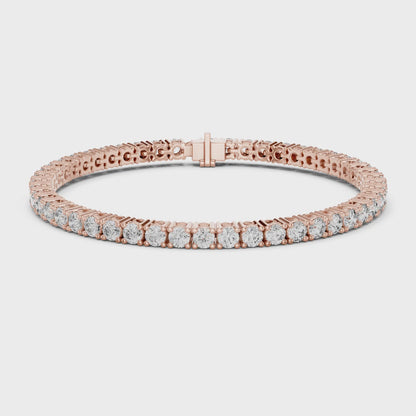Aurora 7 Carat Round Lab Grown Diamond Collet Tennis Bracelet - Rose Gold video