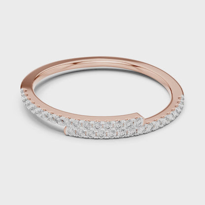 Aurora Round Lab Grown Diamond Double Row Half Eternity Ring - Rose Gold video