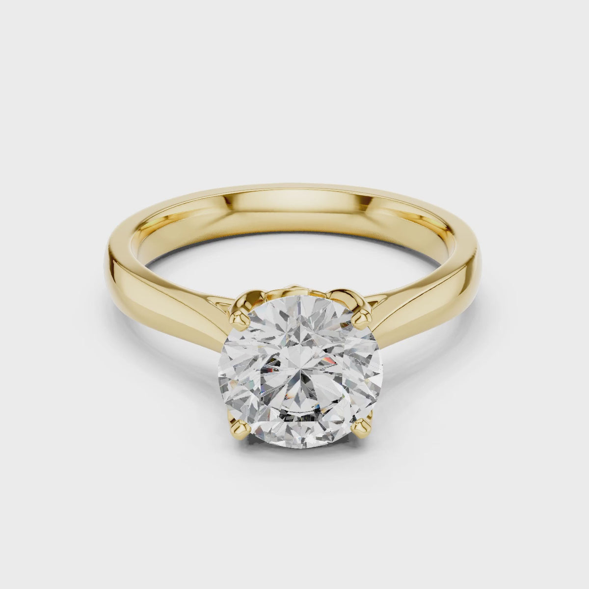 Clara 1.5 Carat Round Lab Grown Diamond Openwork Solitaire Engagement Ring - Yellow Gold video