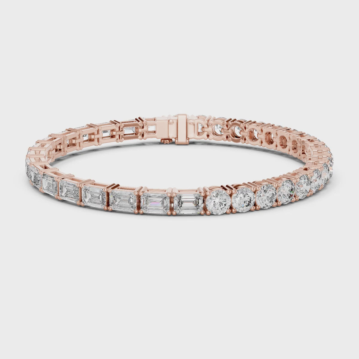 Vera 12 Carat Round Lab Grown Diamond Tennis Bracelet - Rose Gold video
