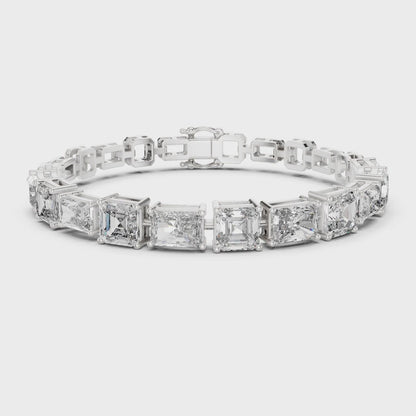 Vera 12 Carat Radiant Lab Grown Diamond Collet Tennis Bracelet - White Gold video