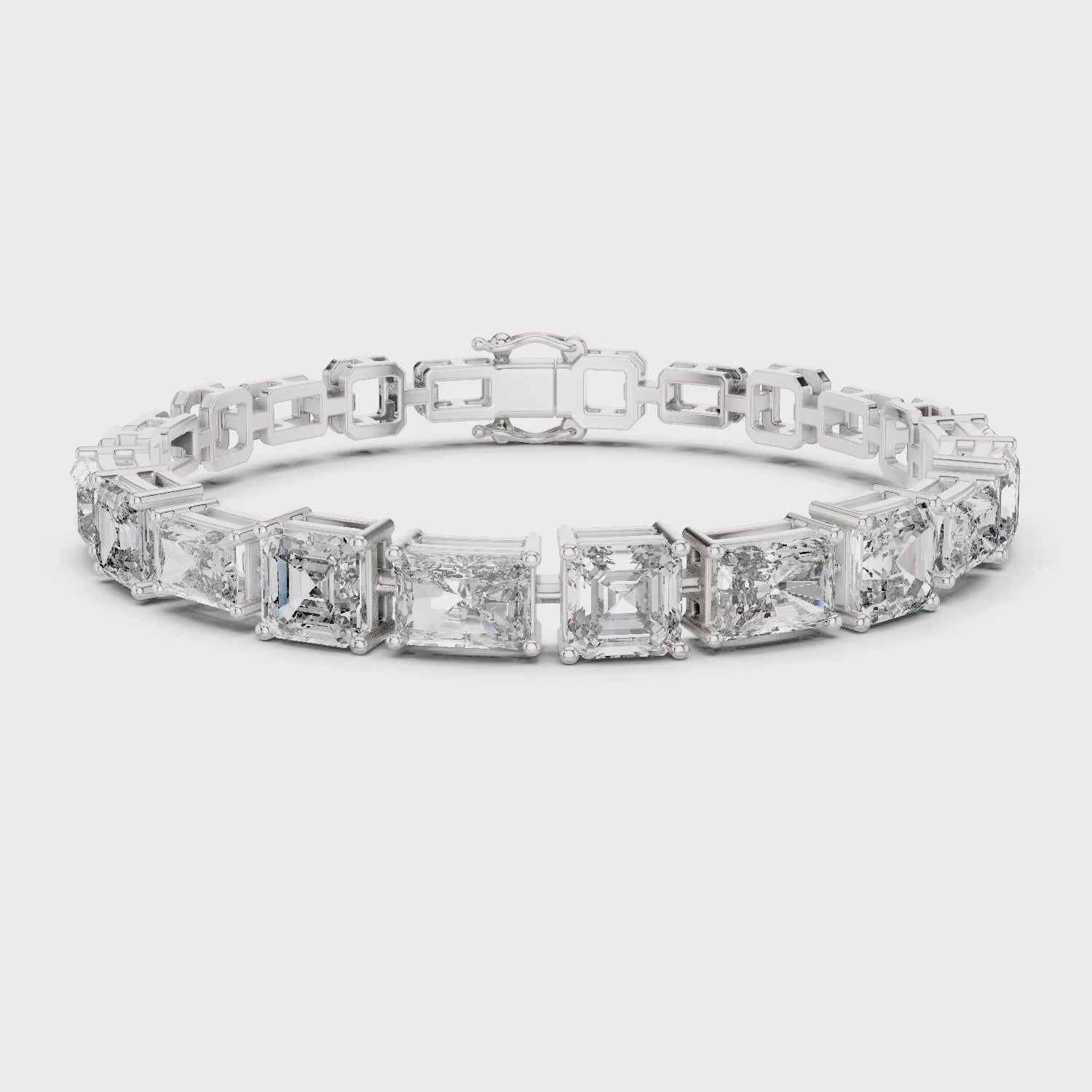 Vera 12 Carat Radiant Lab Grown Diamond Collet Tennis Bracelet - White Gold video