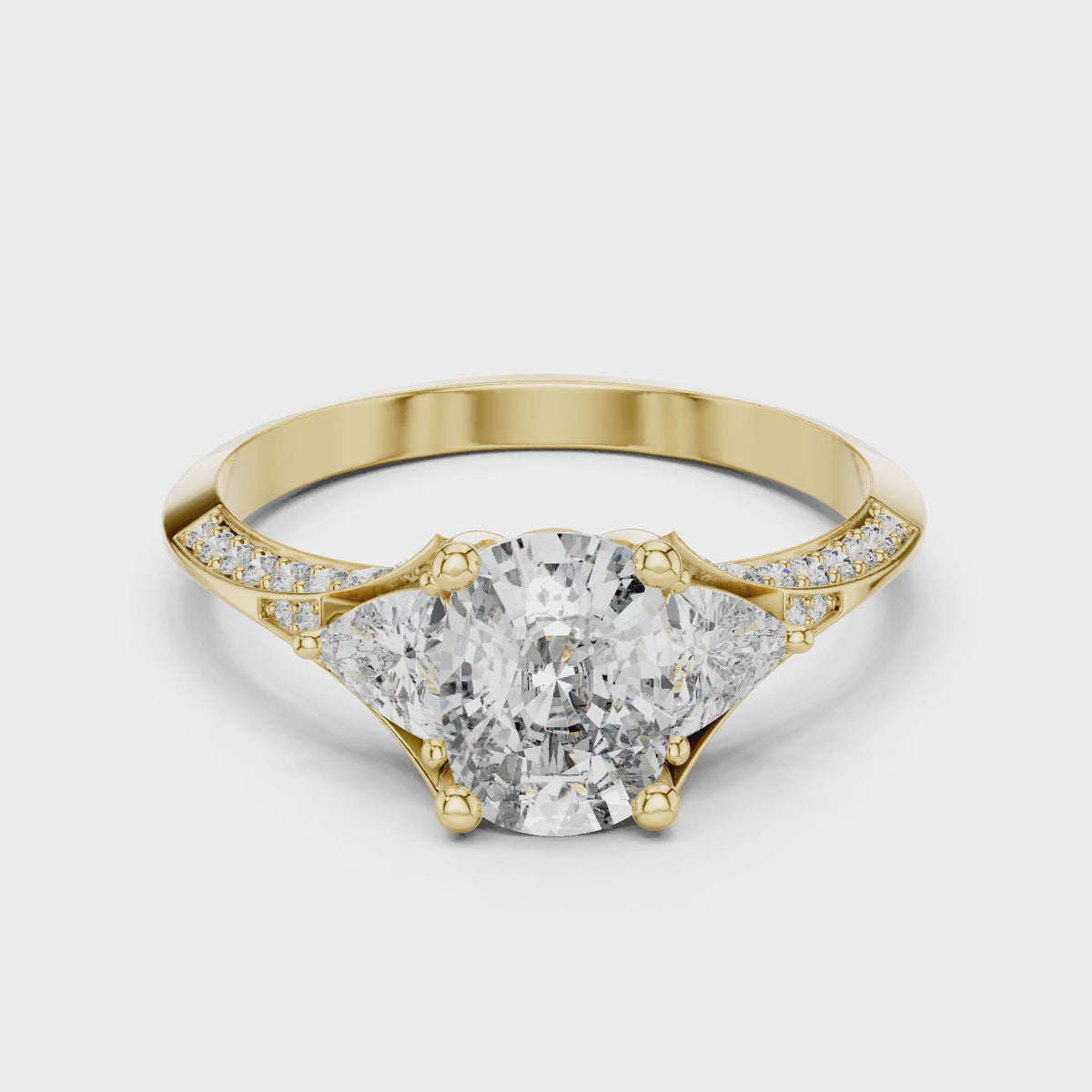 Sienna 1 Carat Cushion Lab Grown Diamond Engagement Ring - Yellow Gold video