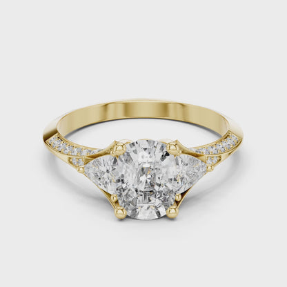 Sienna 1 Carat Cushion Lab Grown Diamond Engagement Ring - Yellow Gold video