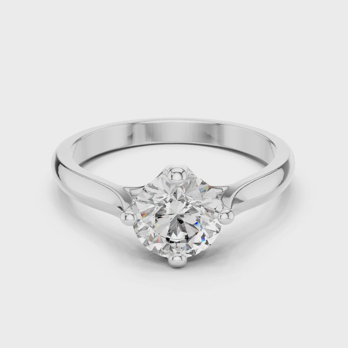 Clara 1 Carat Round Lab Grown Diamond Collet Solitaire Engagement Ring - White Gold video