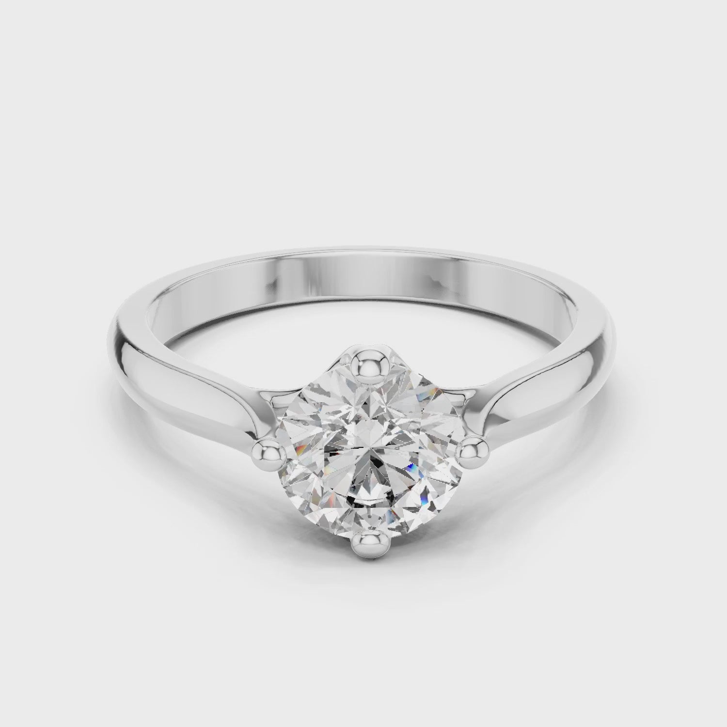 Clara 1 Carat Round Lab Grown Diamond Collet Solitaire Engagement Ring - White Gold video