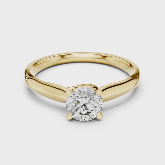 Clara 0.50ct Round Lab Grown Diamond Claw Solitaire Engagement Ring - Yellow Gold video