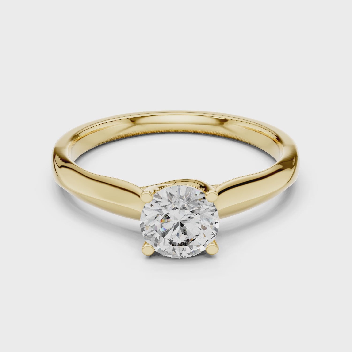 Clara 0.50ct Round Lab Grown Diamond Claw Solitaire Engagement Ring - Yellow Gold video