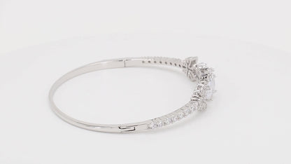 Divara Seraphine Bangle sterling silver 925 cubic zirconia bracelet, 360 degree video