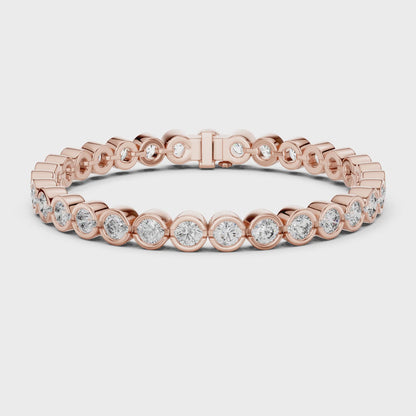 Isla 10 Carat Round Lab Grown Diamond Tennis Bracelet - Rose Gold video