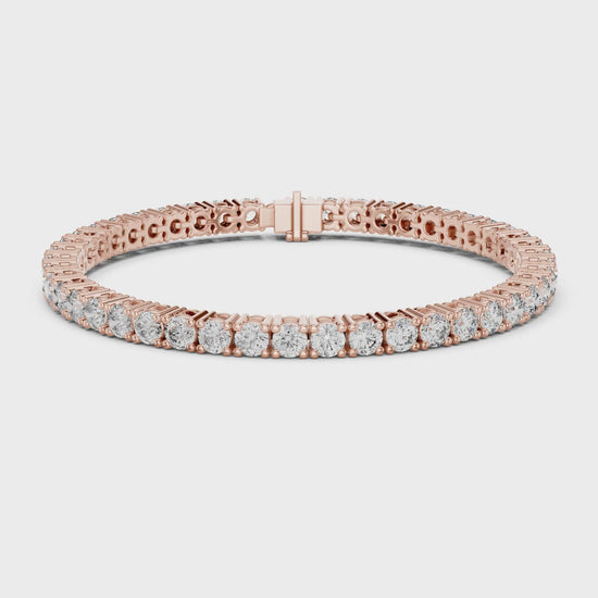 Aurora 8 Carat Round Lab Grown Diamond Double Row Tennis Bracelet - Rose Gold video