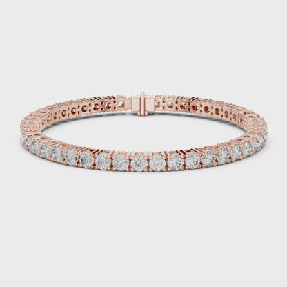 Aurora 8 Carat Round Lab Grown Diamond Double Row Tennis Bracelet - Rose Gold video