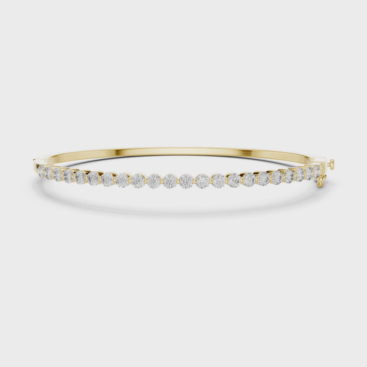 Aurora 2 Carat Round Lab Grown Diamond Statement Bangle - Yellow Gold video