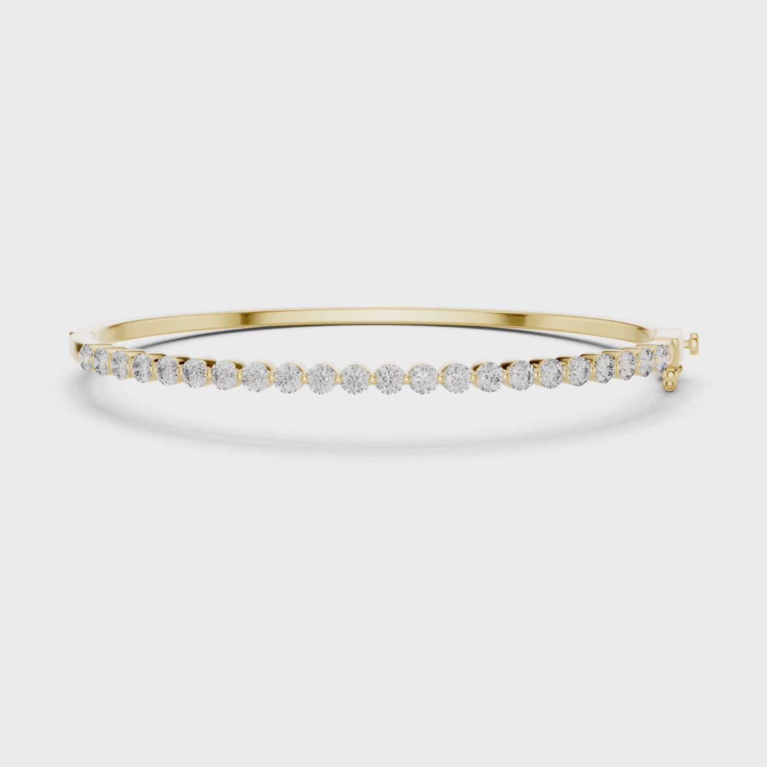 Aurora 2 Carat Round Lab Grown Diamond Statement Bangle - Yellow Gold video