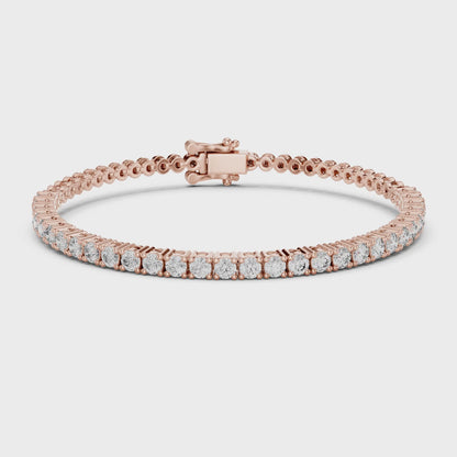 Aurora 2 Carat Round Lab Grown Diamond Tennis Bracelet - Rose Gold video