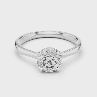 Celeste 1 Carat Round Lab Grown Diamond Engagement Ring - White Gold video