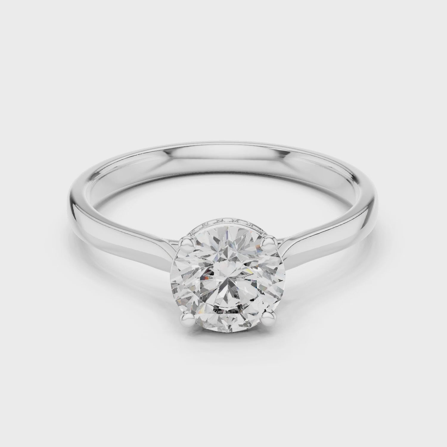 Celeste 1 Carat Round Lab Grown Diamond Engagement Ring - White Gold video