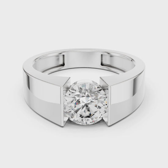 Vera 1.5 Carat Round Lab Grown Diamond Geometric Ring - White Gold video