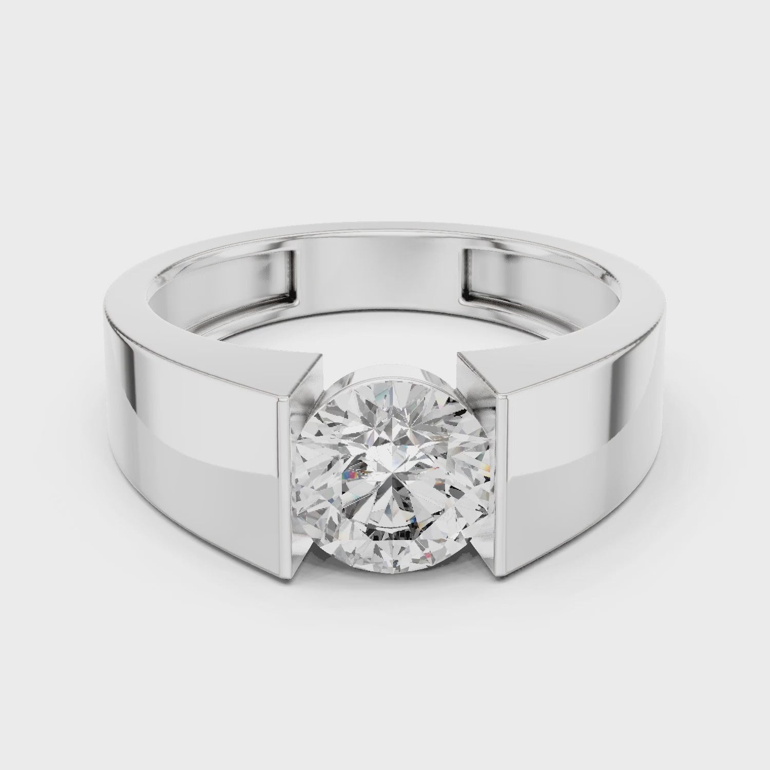 Vera 1.5 Carat Round Lab Grown Diamond Geometric Ring - White Gold video