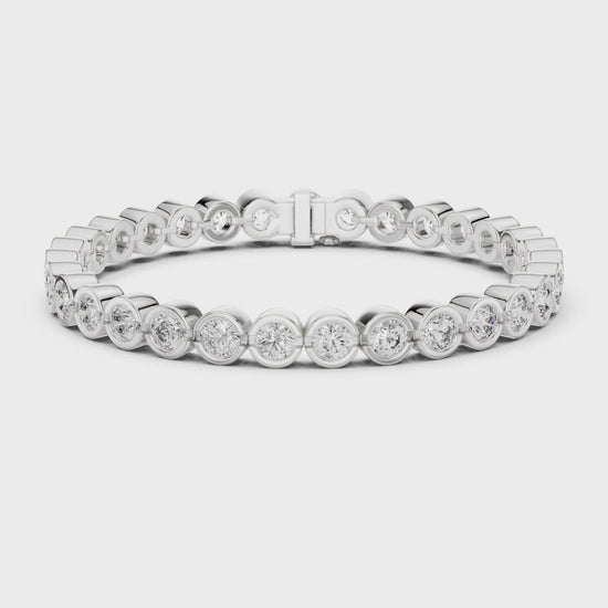 Isla 10 Carat Round Lab Grown Diamond Tennis Bracelet - White Gold video