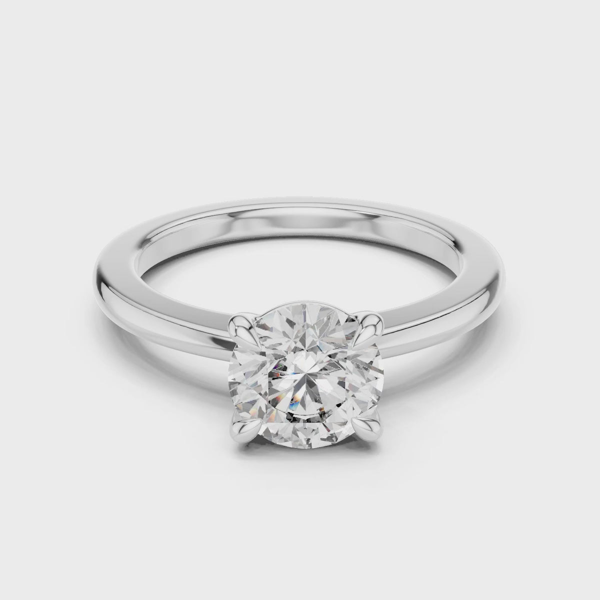 Clara 1.5 Carat Round Lab Grown Diamond Claw Solitaire Engagement Ring - White Gold video