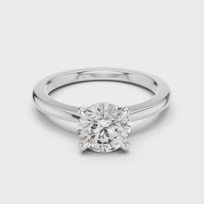 Clara 1.5 Carat Round Lab Grown Diamond Claw Solitaire Engagement Ring - White Gold video