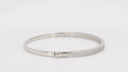 Divara Ursula Bangle sterling silver 925 cubic zirconia bracelet, 360 degree video