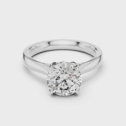 Clara 1.5 Carat Round Lab Grown Diamond Openwork Solitaire Engagement Ring - White Gold video