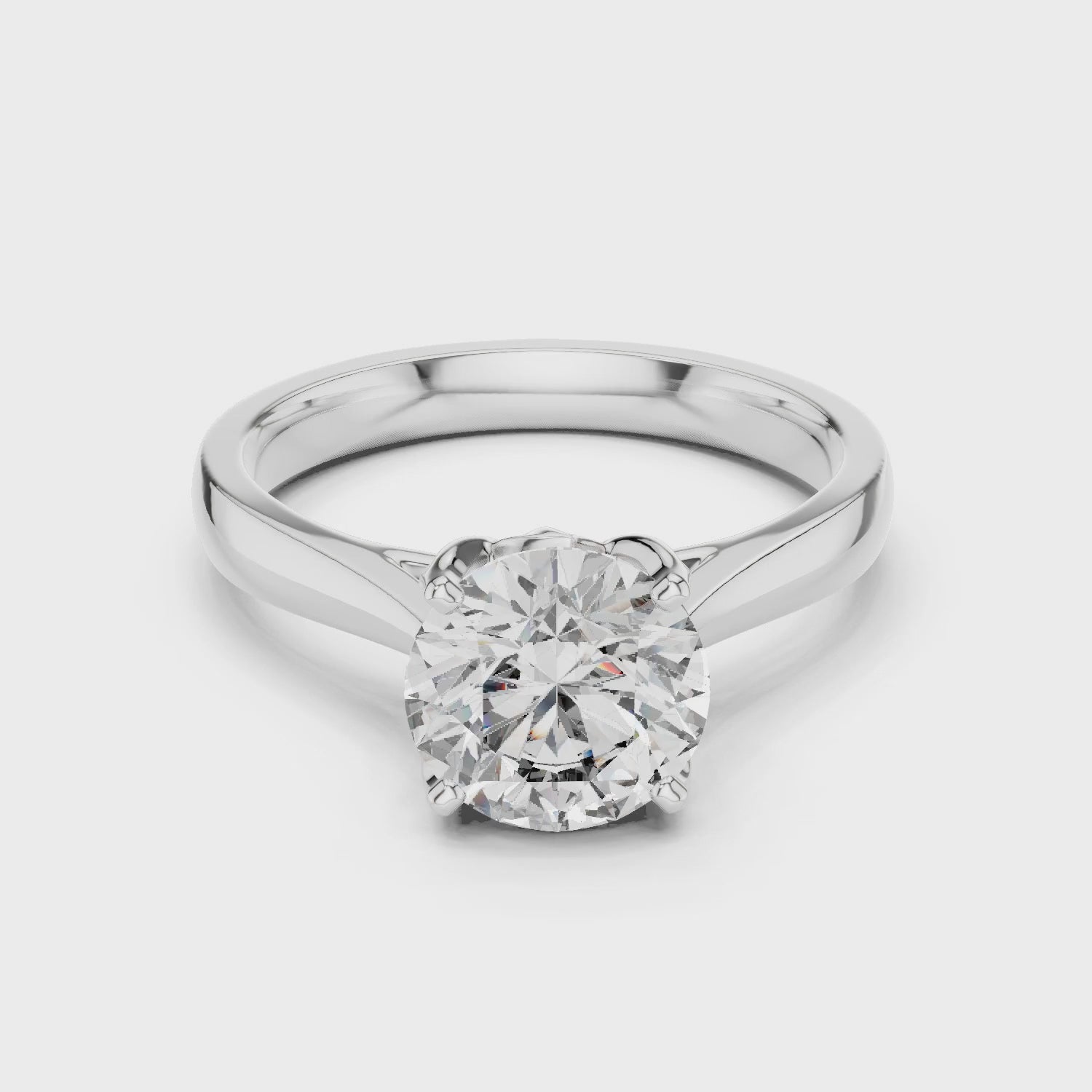 Clara 1.5 Carat Round Lab Grown Diamond Openwork Solitaire Engagement Ring - White Gold video
