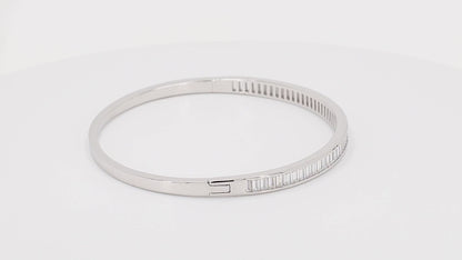 Divara Solene Bangle sterling silver 925 cubic zirconia bracelet, 360 degree video