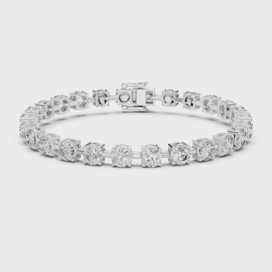 Aurora 10 Carat Round Lab Grown Diamond Tennis Bracelet - White Gold video