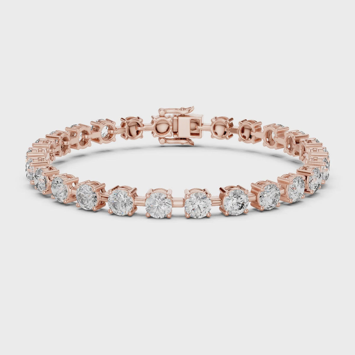 Aurora 10 Carat Round Lab Grown Diamond Tennis Bracelet - Rose Gold video