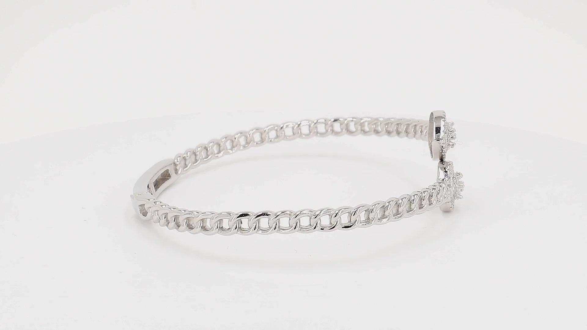 Divara Callista Bangle sterling silver 925 cubic zirconia bracelet, 360 degree video