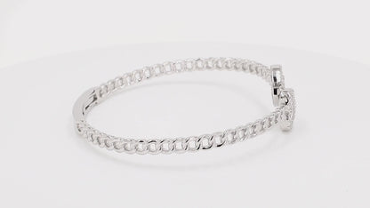 Divara Rosalind Bangle sterling silver 925 cubic zirconia bracelet, 360 degree video