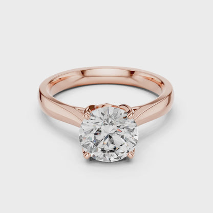 Clara 1.5 Carat Round Lab Grown Diamond Openwork Solitaire Engagement Ring - Rose Gold video