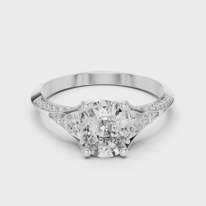 Sienna 1 Carat Cushion Lab Grown Diamond Engagement Ring - White Gold video
