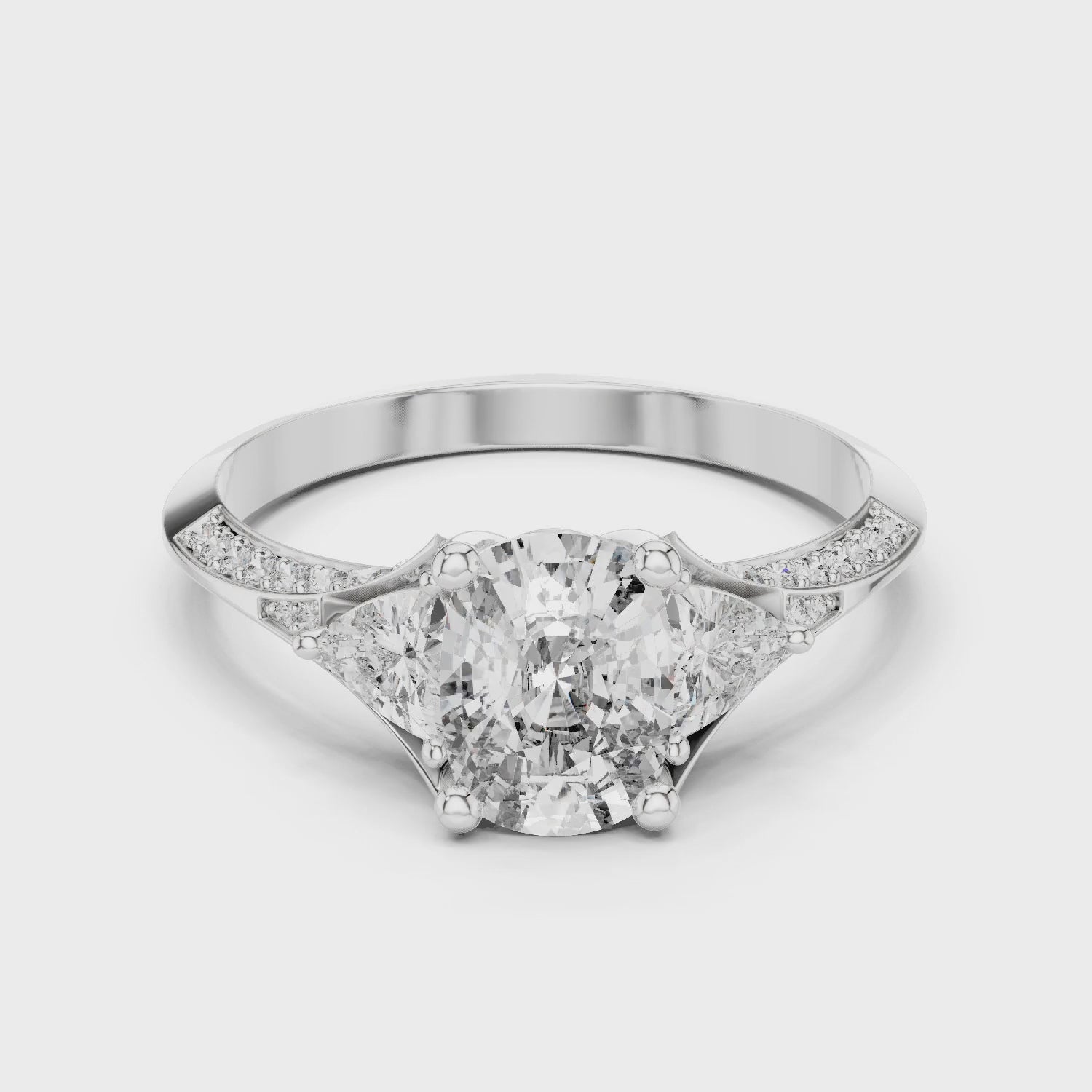Sienna 1 Carat Cushion Lab Grown Diamond Engagement Ring - White Gold video