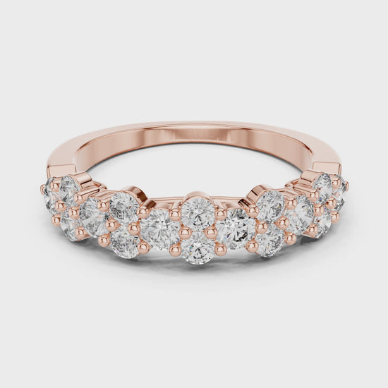 Aurora 1 Carat Round Lab Grown Diamond Half Eternity Ring - Rose Gold video