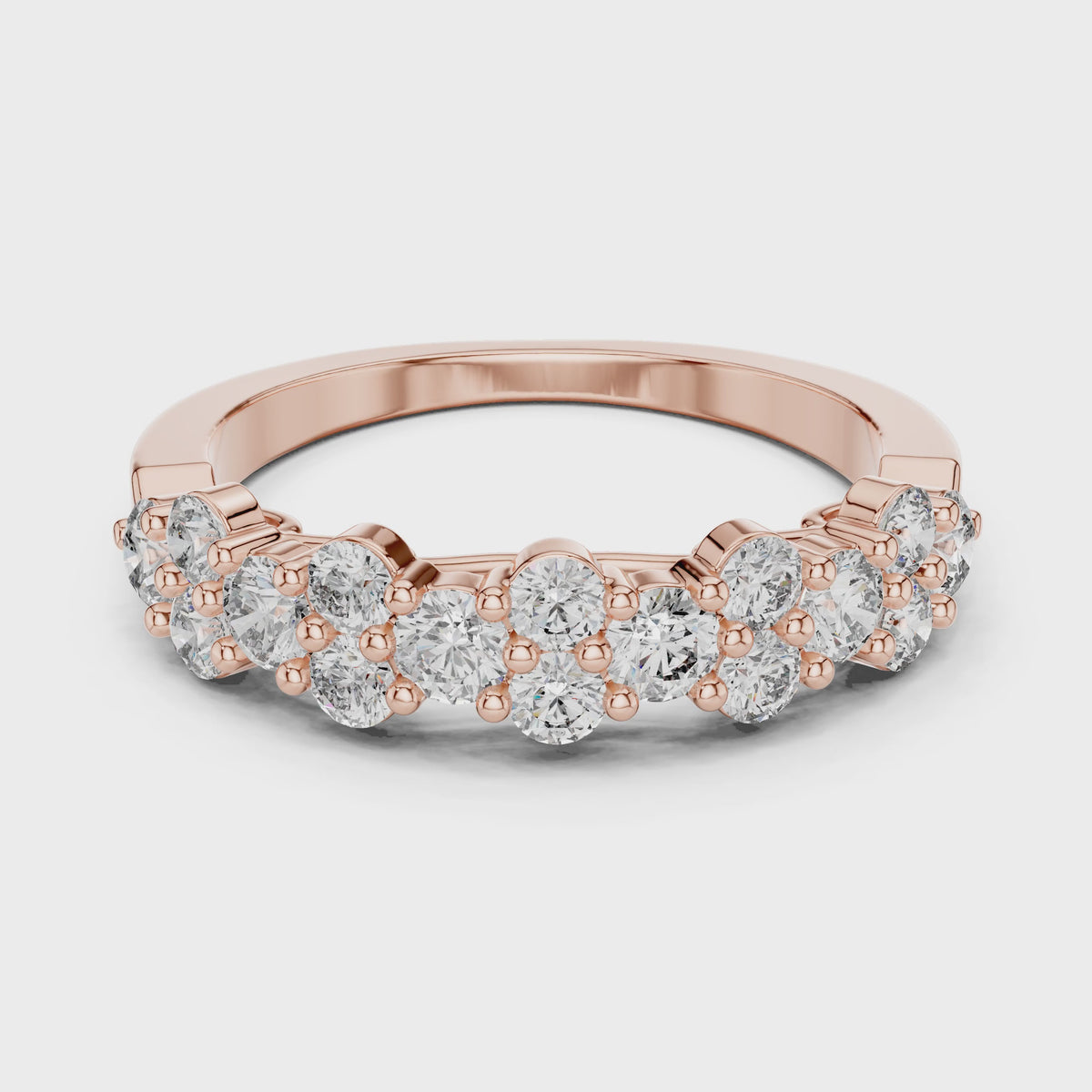 Aurora 1 Carat Round Lab Grown Diamond Half Eternity Ring - Rose Gold video