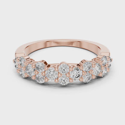 Aurora 1 Carat Round Lab Grown Diamond Half Eternity Ring - Rose Gold video