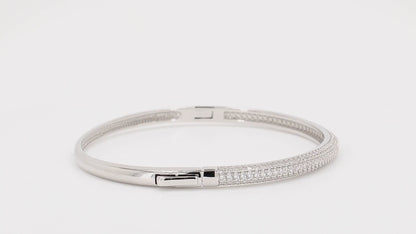 Divara Dahlia Bangle sterling silver 925 cubic zirconia bracelet, 360 degree video