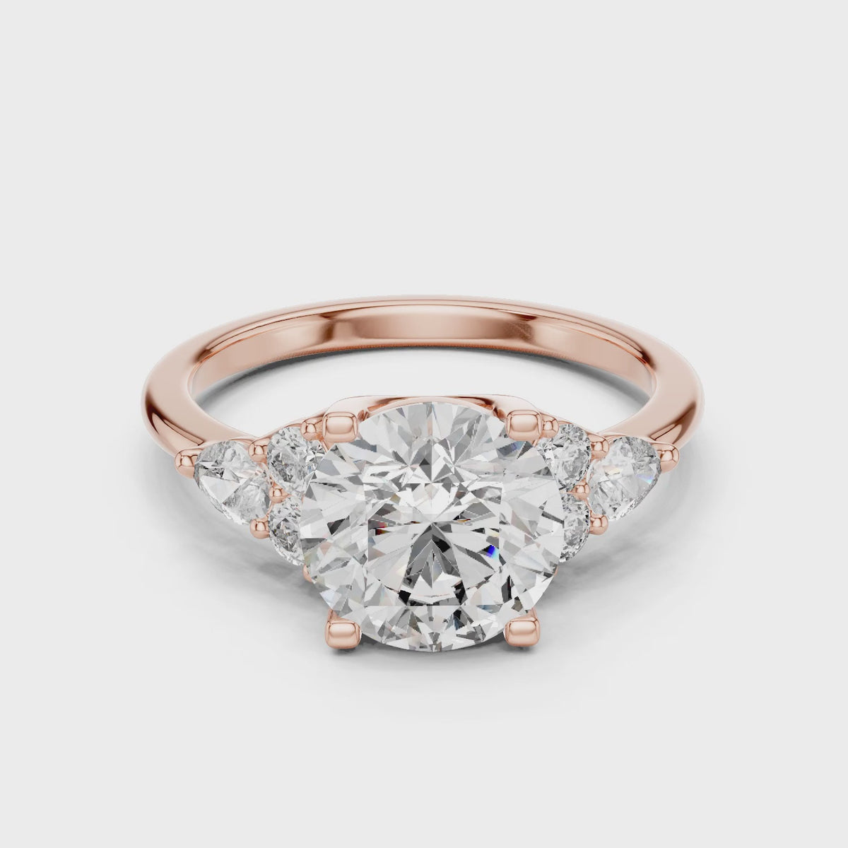 Sienna 2 Carat Round Lab Grown Diamond Pear Engagement Ring - Rose Gold video
