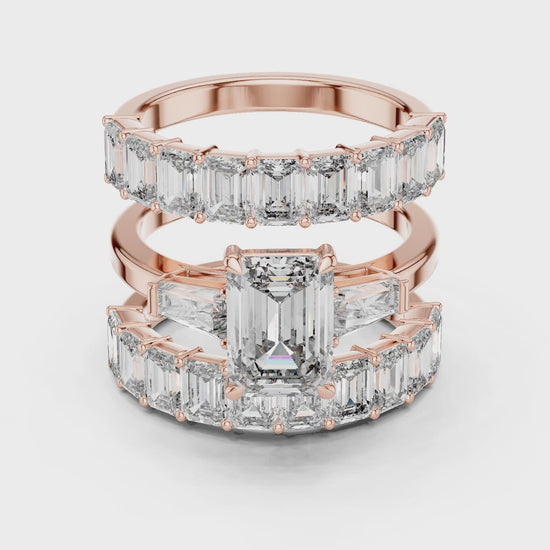 Vera 2 Carat Emerald Lab Grown Diamond Eternity Ring - Rose Gold video