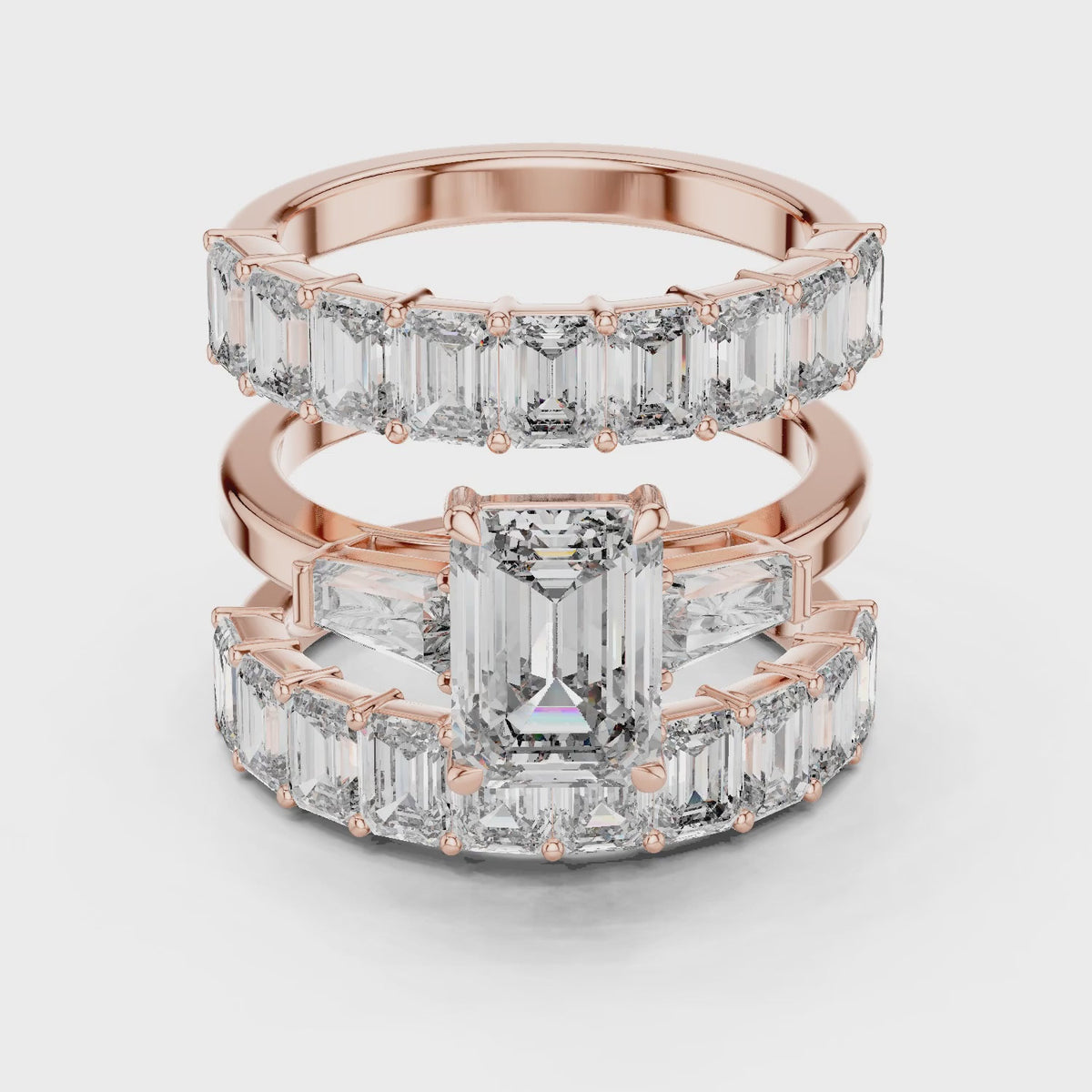Vera 2 Carat Emerald Lab Grown Diamond Eternity Ring - Rose Gold video