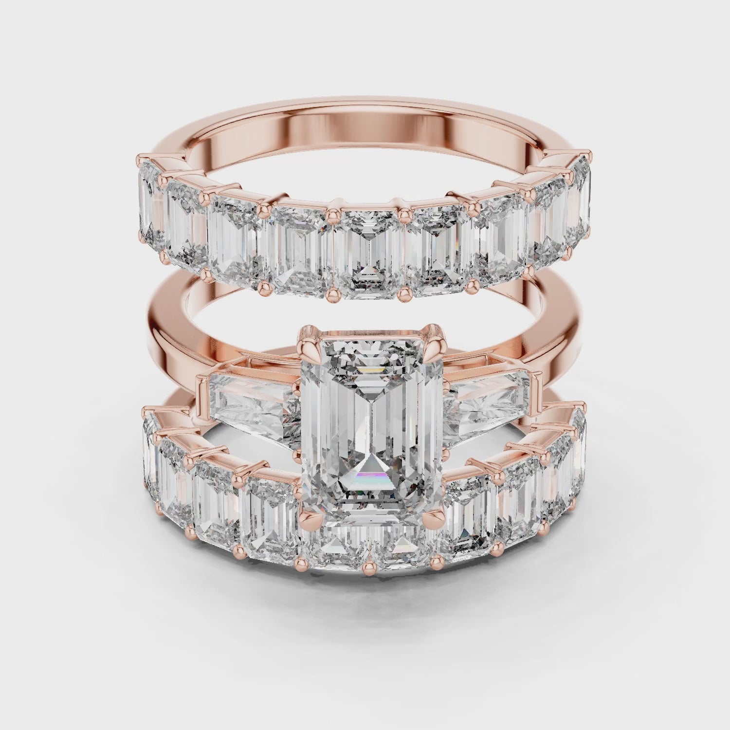 Vera 2 Carat Emerald Lab Grown Diamond Eternity Ring - Rose Gold video