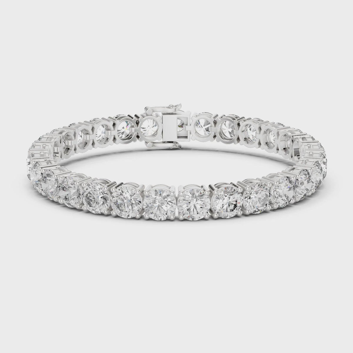 Aurora 25 Carat Round Lab Grown Diamond Tennis Bracelet - White Gold video
