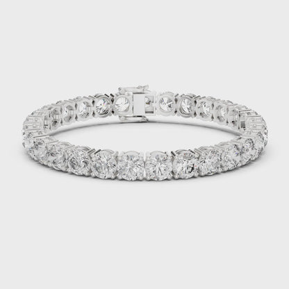 Aurora 25 Carat Round Lab Grown Diamond Tennis Bracelet - White Gold video
