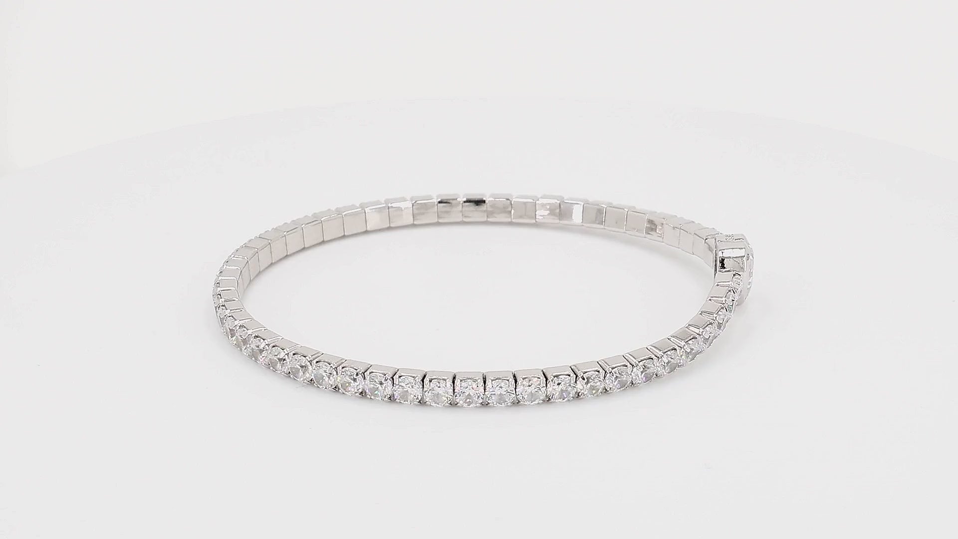 Divara Larkin Tennis Bracelet sterling silver 925 cubic zirconia bracelet, 360 degree video